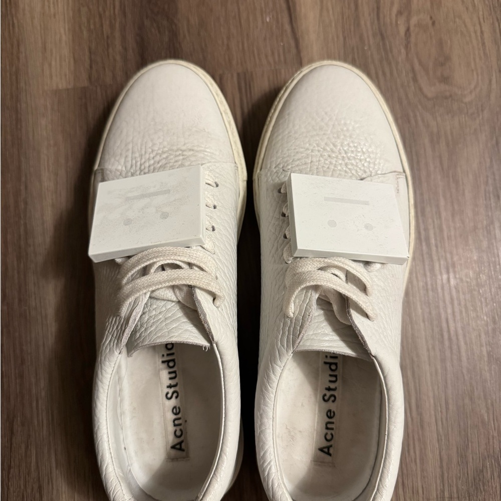 Acne White Leather Sneakers